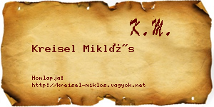 Kreisel Miklós névjegykártya